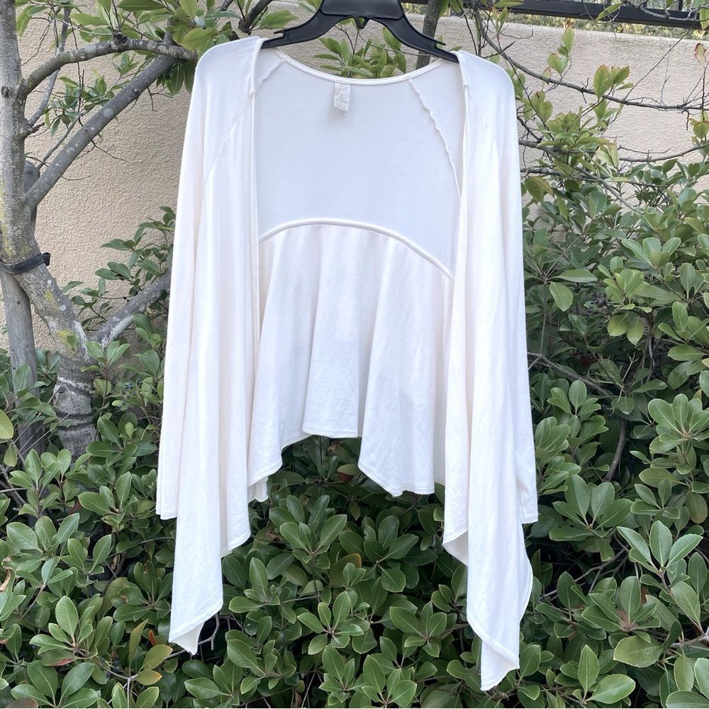 🧥Prana Ivory Open Front Cardigan/Wrap Sz S. EUC! Made in USA
